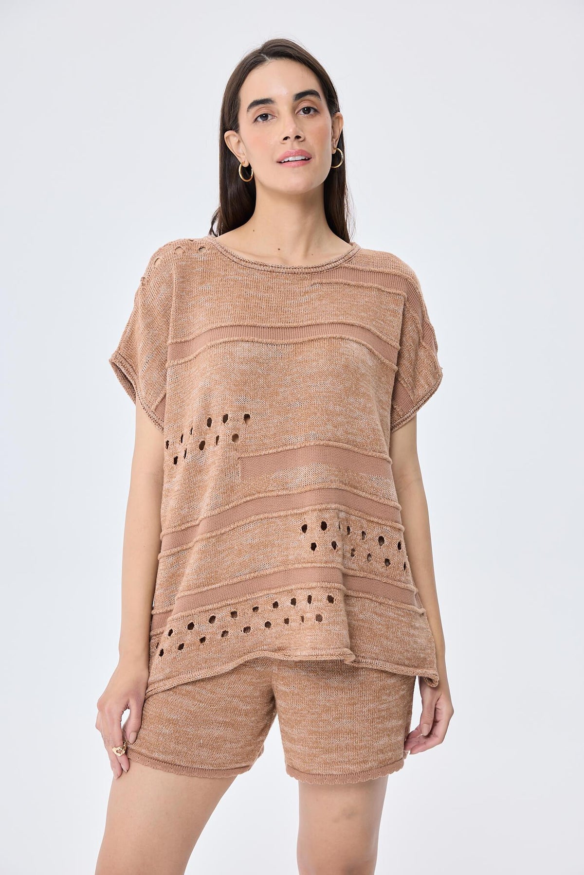 Peraluna-Sweetheart, Yazlık Kadın Triko şort Sütlü Kahve Mix-Şort-8-roqelvaxirum.shop