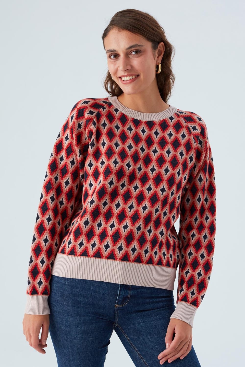 Peraluna-Trudy Pullover Baklava Desenli Standart Kesim Kadın Triko Kazak Multi-Kazak & Triko-6-roqelvaxirum.shop