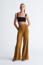 Peraluna-Viola Trousers Ribana Örgü Bel Lastikli Kadın Triko Pantolon -Pantolon-1-roqelvaxirum.shop