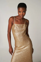 Petra Petrova-Ariel Gold Pullu Uzun Elbise-Elbise-3-roqelvaxirum.shop