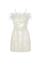 Petra Petrova-Luna Beyaz Otrişli Payet Elbise-Elbise-1-roqelvaxirum.shop