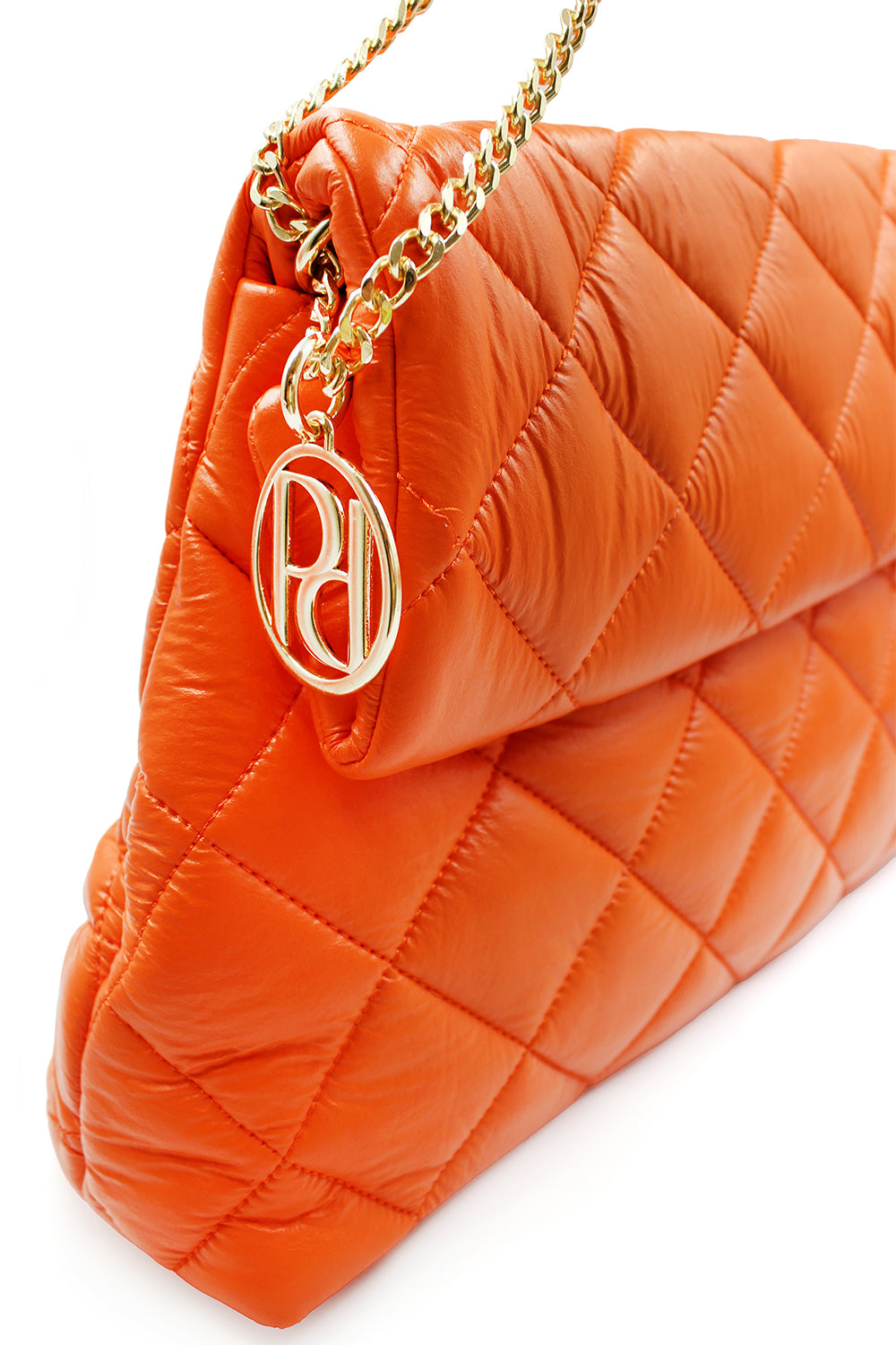 Petra Petrova-Turuncu Büyük Kapitone Çanta-Omuz Çantası-5-roqelvaxirum.shop