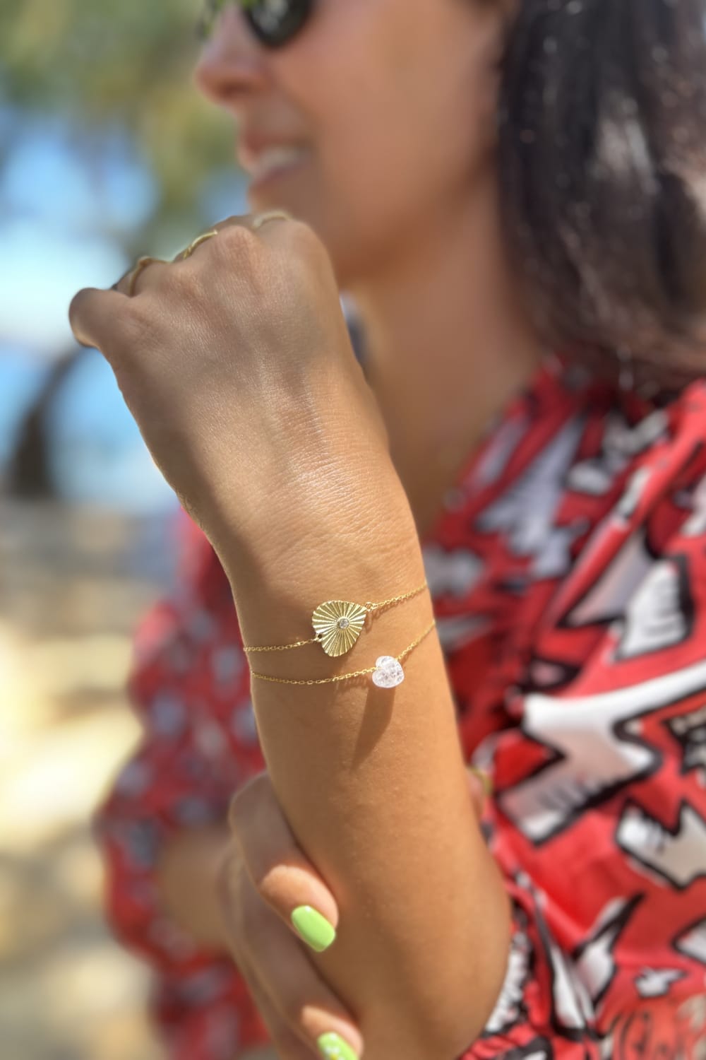 Pia&Co-Dama Taşlı Dokulu Kalp Bileklik-Bileklik-2-roqelvaxirum.shop