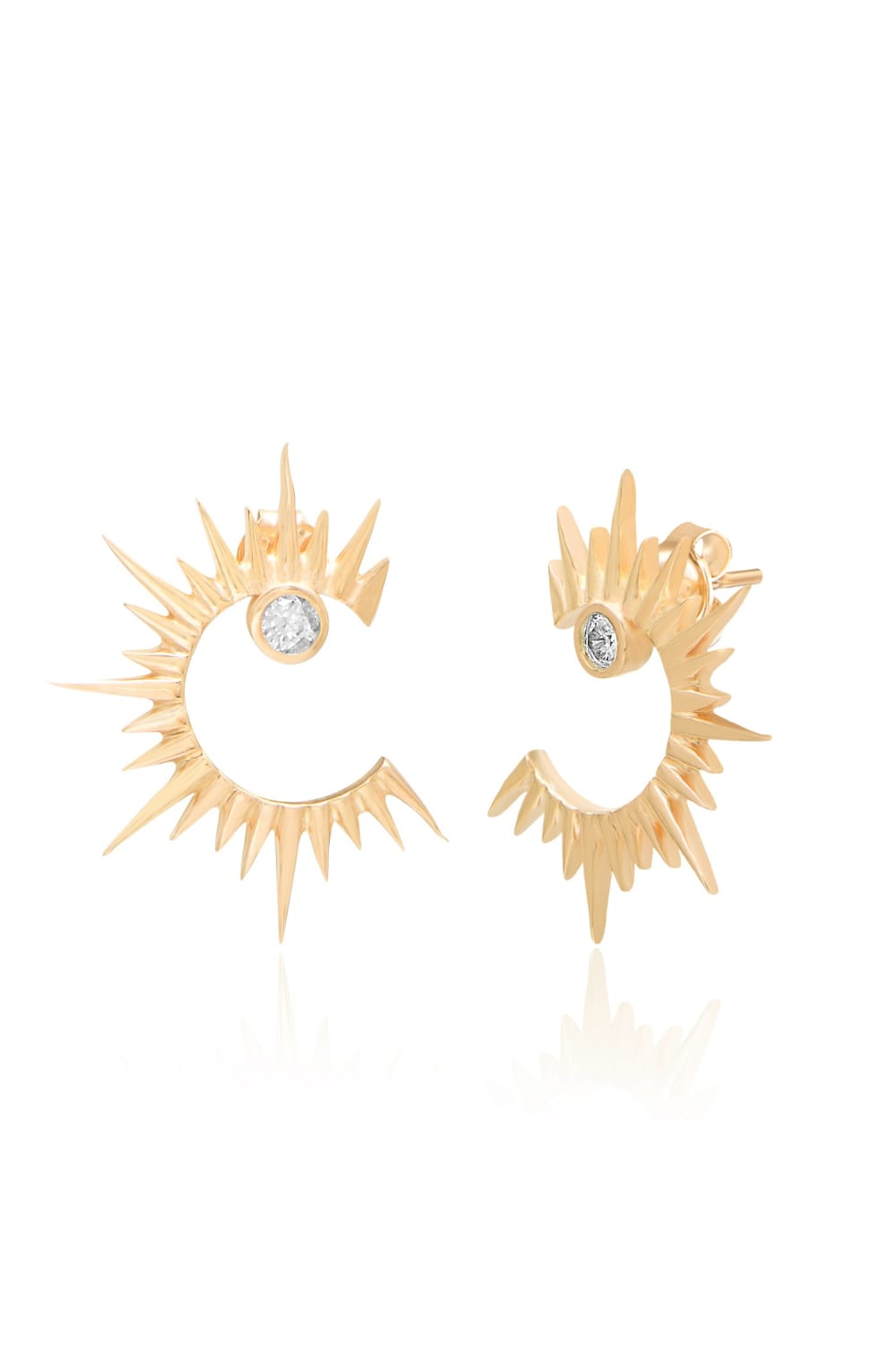 Pia&Co-Solar Taşlı Gümüş Güneş Küpe-Küpe-1-roqelvaxirum.shop