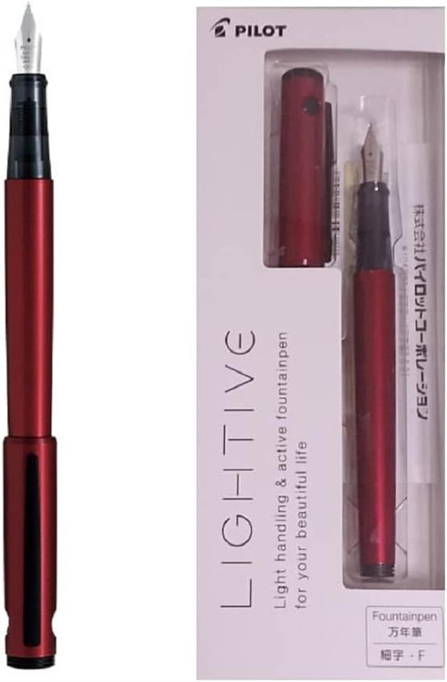 Pilot-Pilot Lightive Kırmızı Dolma Kalem M Uç-Dolma Kalem-4-roqelvaxirum.shop