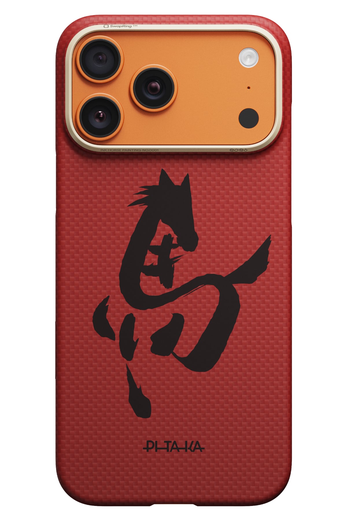 Horse Painting Iphone 17 Pro Max Magsafe Uyumlu Aramid Fiber Kılıf Cinnabar