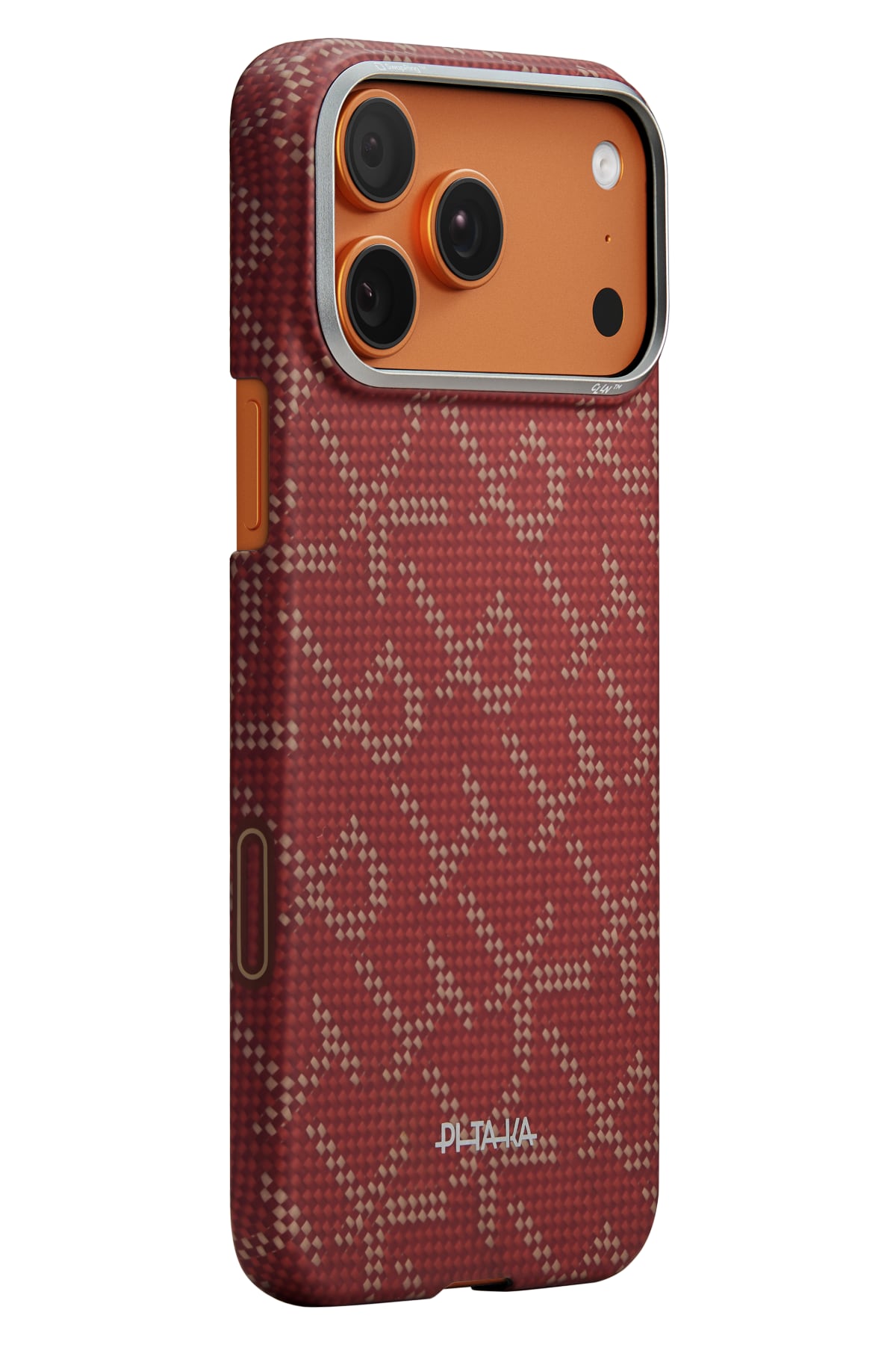 Monogram Iphone 17 Pro Max Magsafe Uyumlu Aramid Fiber Kılıf Kırmızı