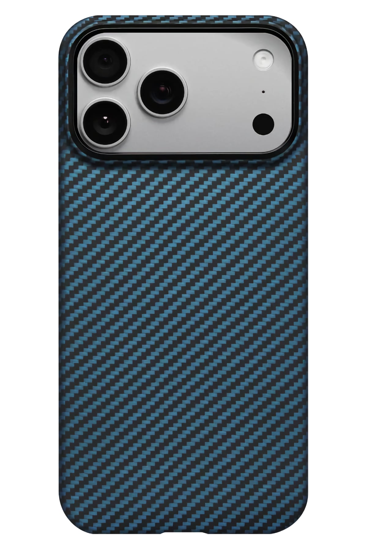 Tactile Woven Iphone 17 Pro Max Magsafe Uyumlu 1500D Aramid Fiber Kılıf Black Blue