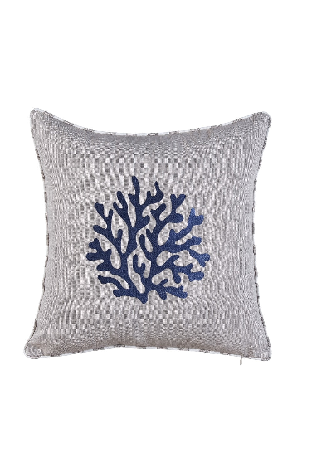 Ponet Maison-Ocean Serisi Lacivert & Keten Mercan Desenli Keten Kırlent-Kırlent-1-roqelvaxirum.shop