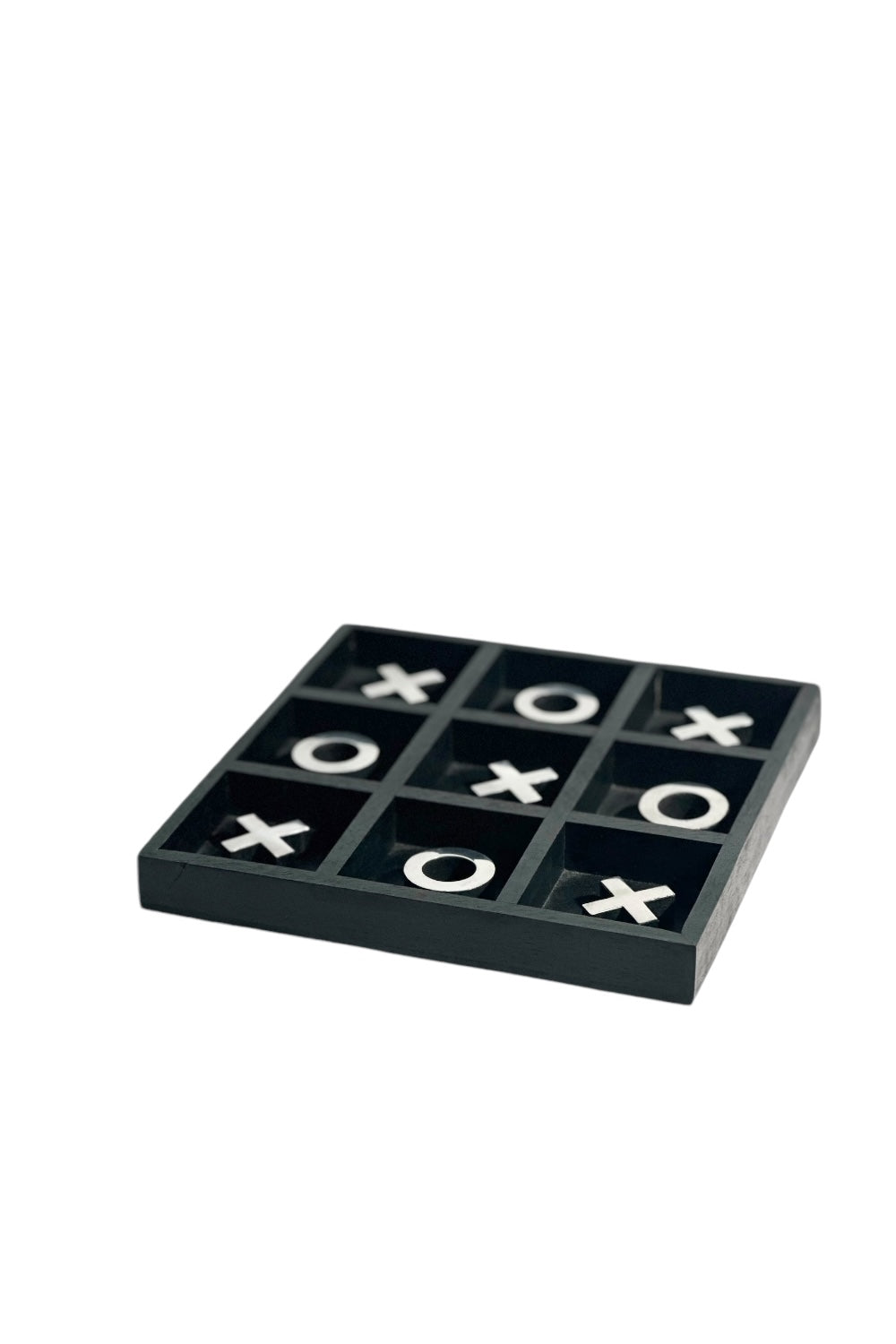 Ponet Maison-Siyah Ahşap Gümüş Detaylı Xox Dekoratif Tabla-Biblo-2-roqelvaxirum.shop