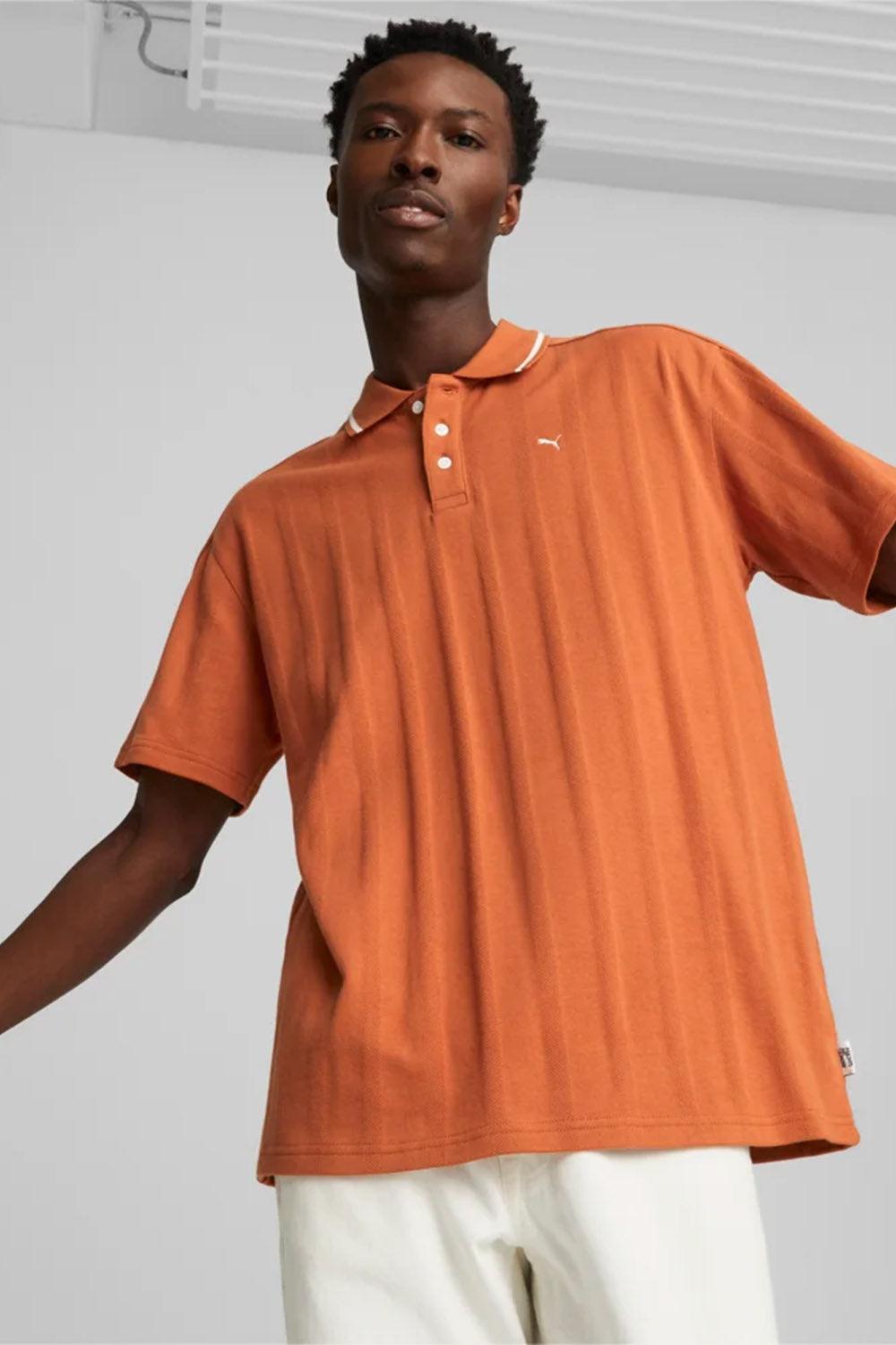 Puma-MMQ Fast Green T7 Polo Bombay Brown-T-Shirts-2-roqelvaxirum.shop