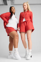 Puma-PREMIUM ESS A-Line Shorts 4 Jacquard Red-Şort-1-roqelvaxirum.shop