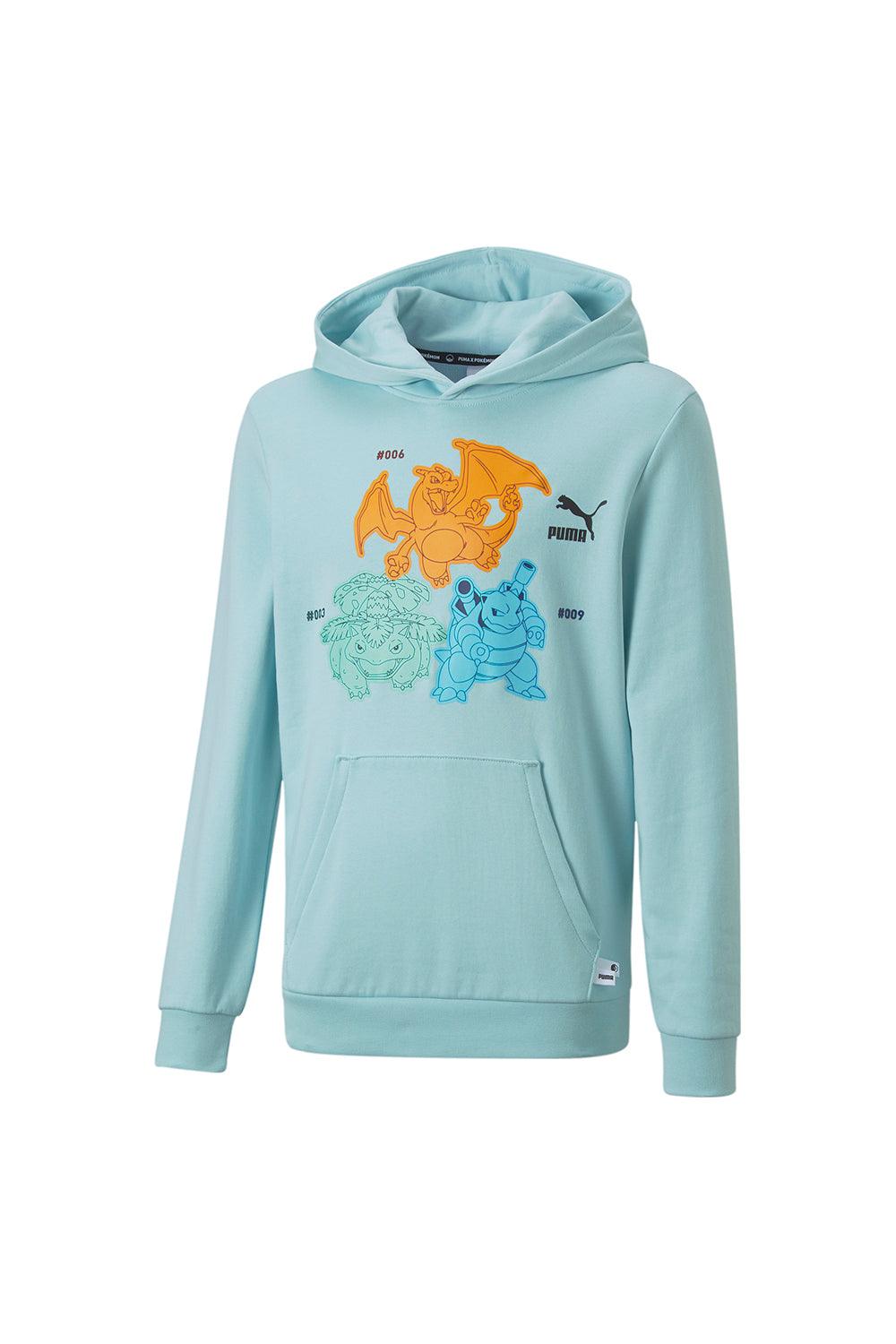 Puma-PUMA x POKEMON Hoodie TR Kids Light Aqua-Sweatshirts & Hoodies-5-roqelvaxirum.shop