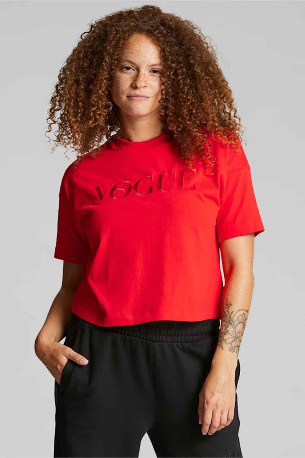 Puma-PUMA x VOGUE Graphic Tee Fiery Red-T-Shirts-1-roqelvaxirum.shop