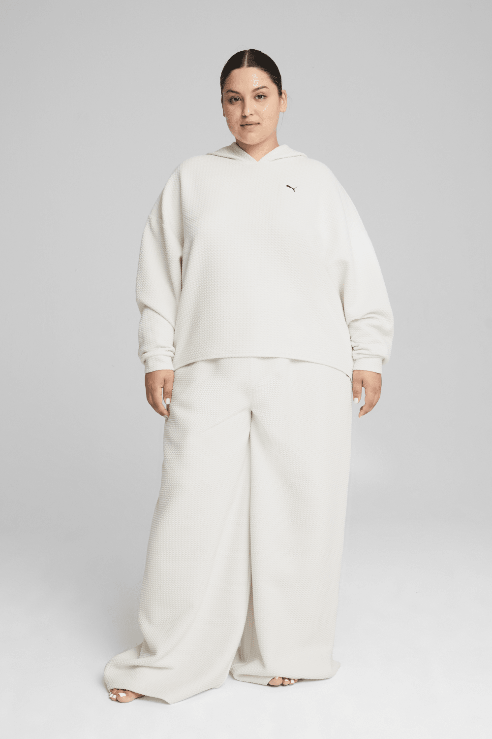 Puma-Q4 Studio Textured Hoody Vapor Gray-Sweatshirts & Hoodies-2-roqelvaxirum.shop