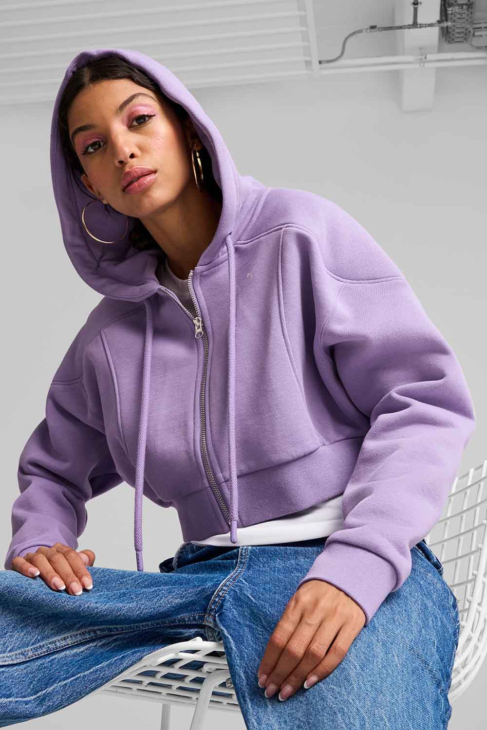 Puma-THE FAST RACE FZ Hoodie Lavender Alert-Sweatshirts & Hoodies-2-roqelvaxirum.shop