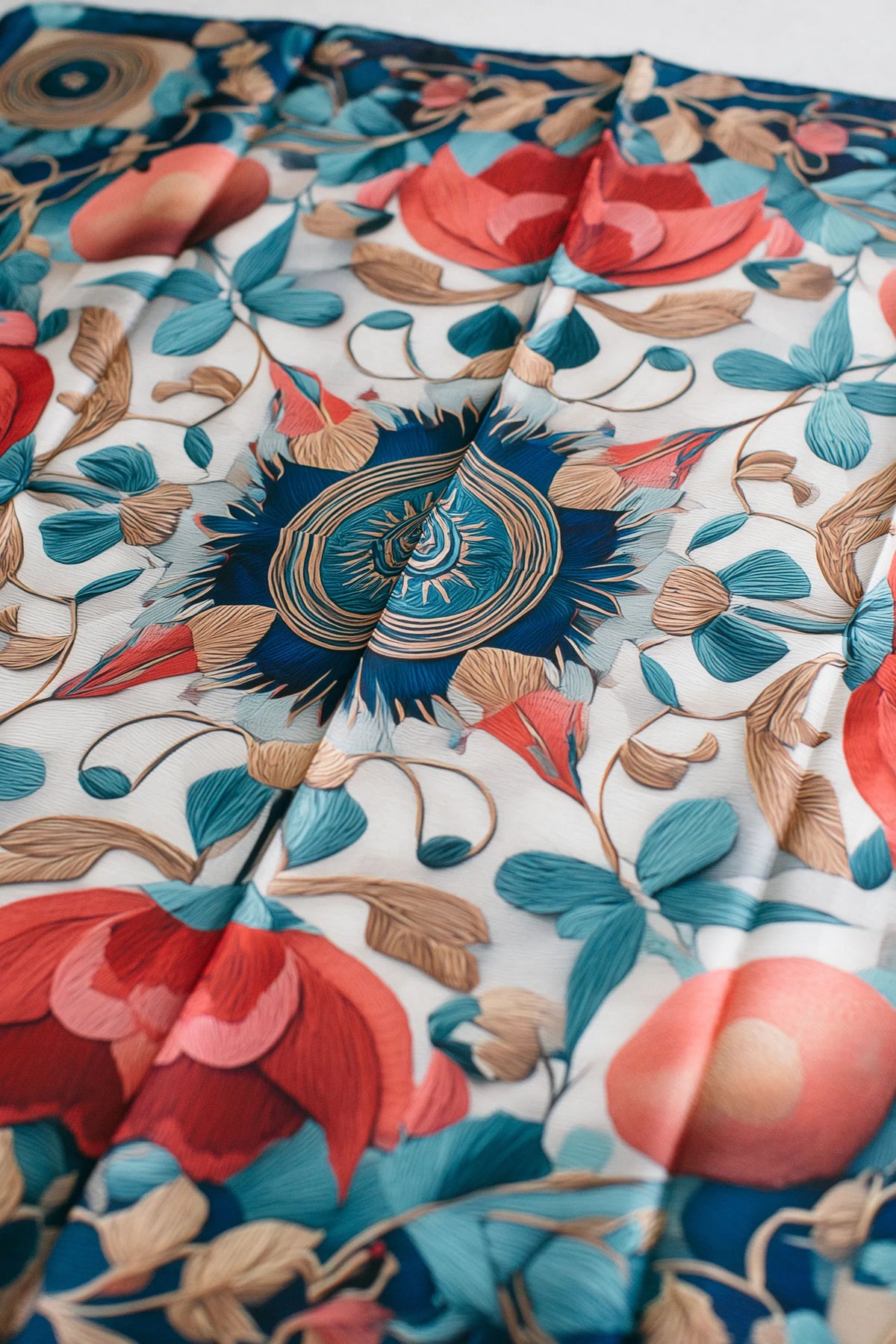 Pure Paris-Coral Suzani İpek Fular-Şal & Fular-3-roqelvaxirum.shop
