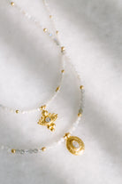 Elena Beyaz Akik Kolye - Moonstone White