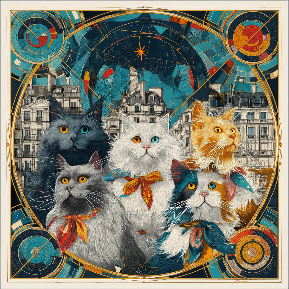 Pure Paris-La Ville Des Chats İpek Fular-Şal & Fular-1-roqelvaxirum.shop