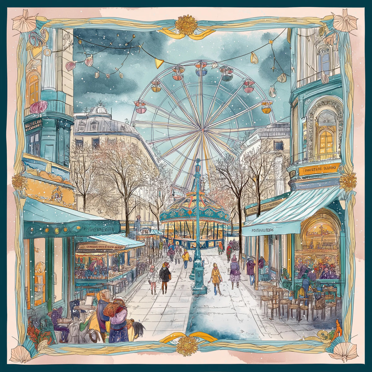 Pure Paris-Le Carrousel De Minuit İpek Fular-Şal & Fular-1-roqelvaxirum.shop