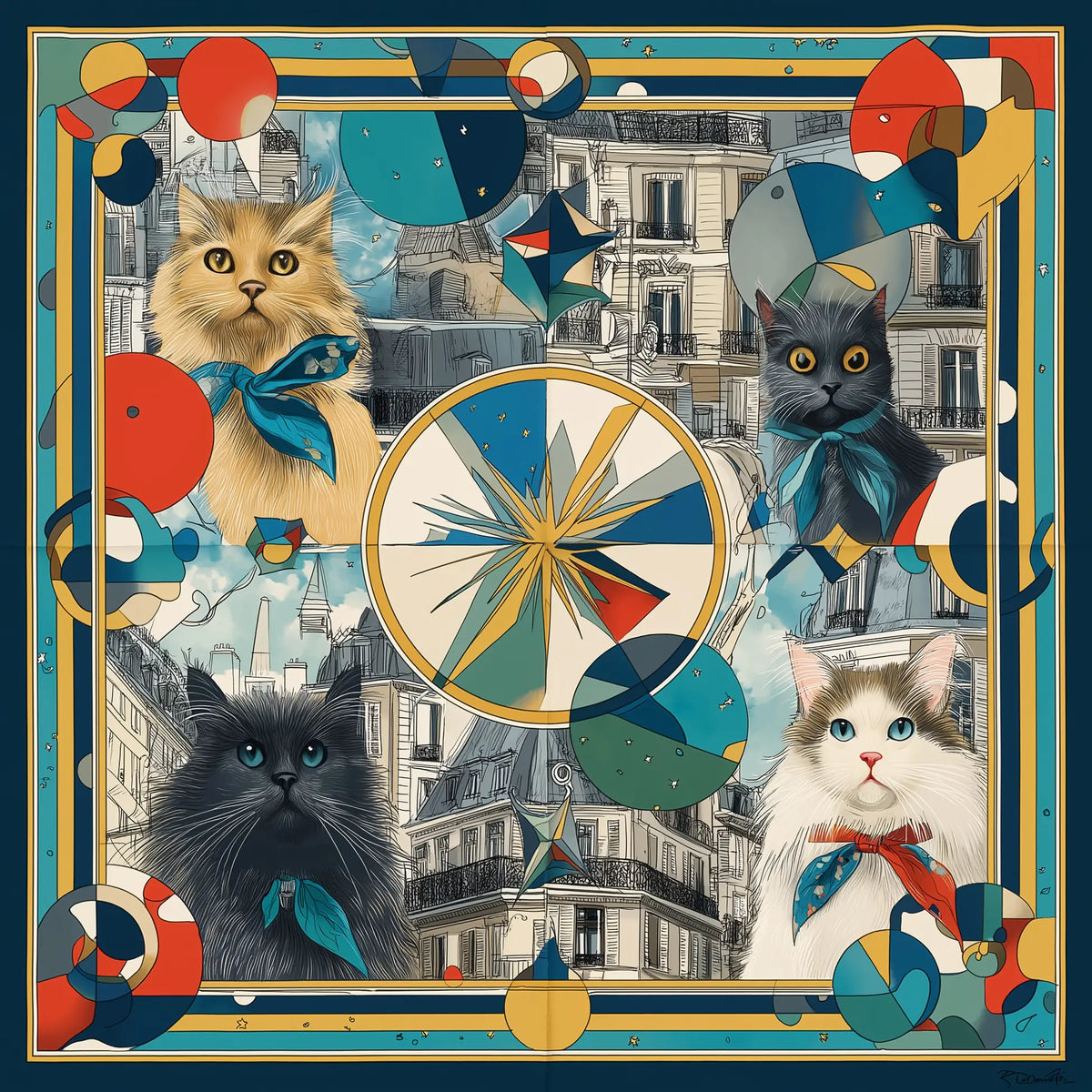 Pure Paris-Le Cirque Des Chats İpek Fular-Şal & Fular-1-roqelvaxirum.shop
