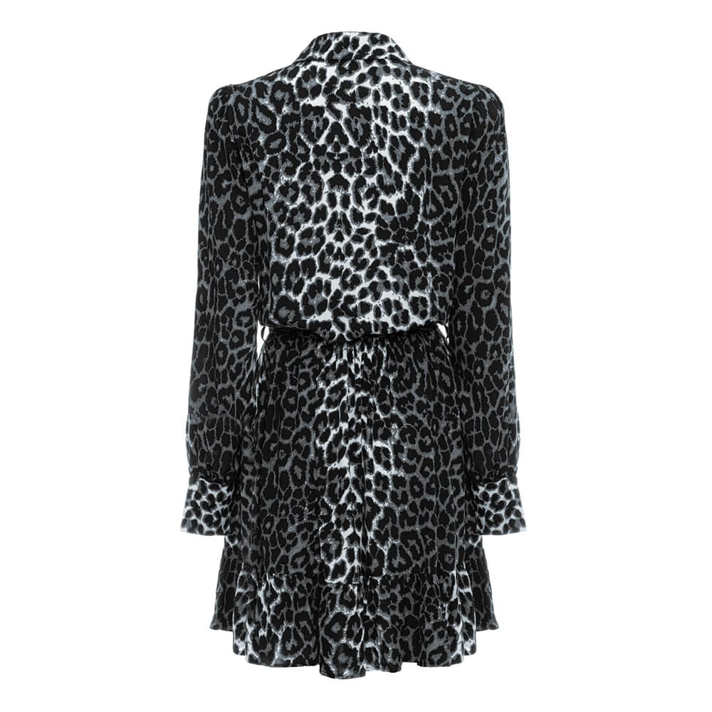 Pure Paris-Leopar Fırfırlı Mini Elbise-Elbise-3-roqelvaxirum.shop