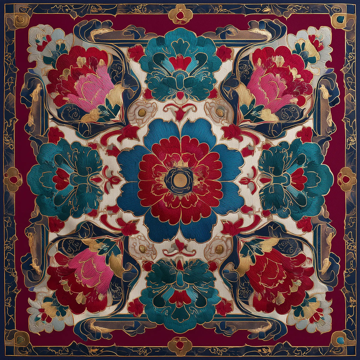 Pure Paris-Ruby Suzani İpek Fular-Şal & Fular-1-roqelvaxirum.shop