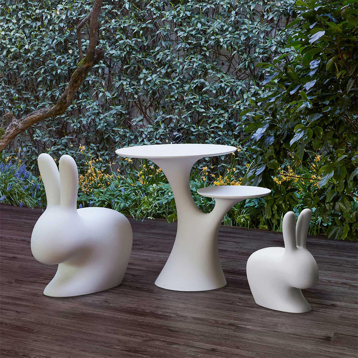 Rabbit Tree Beyaz İKi Başlıklı Sehpa