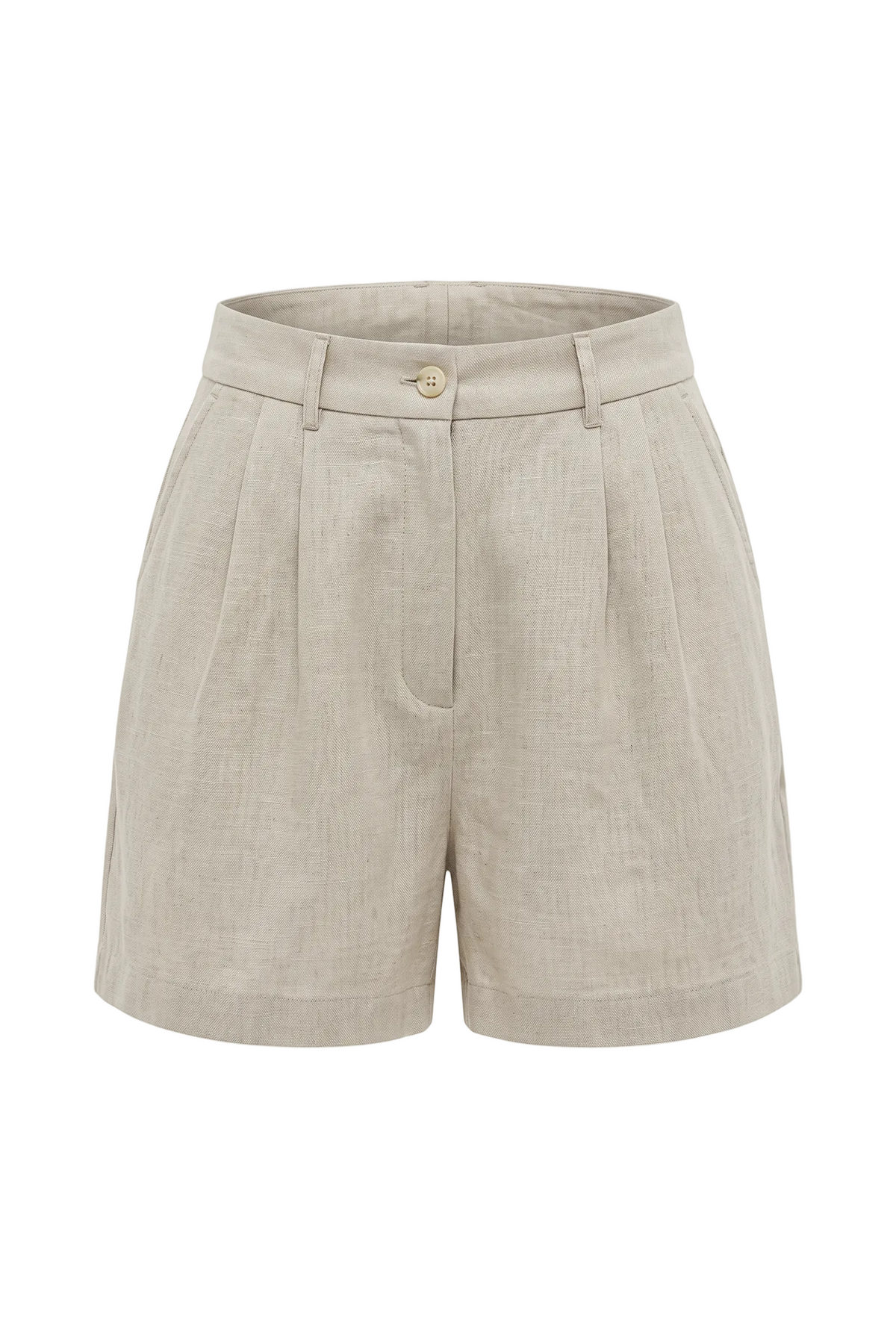 Kadın Oversized Rest Club Linen Short - Bej - 0