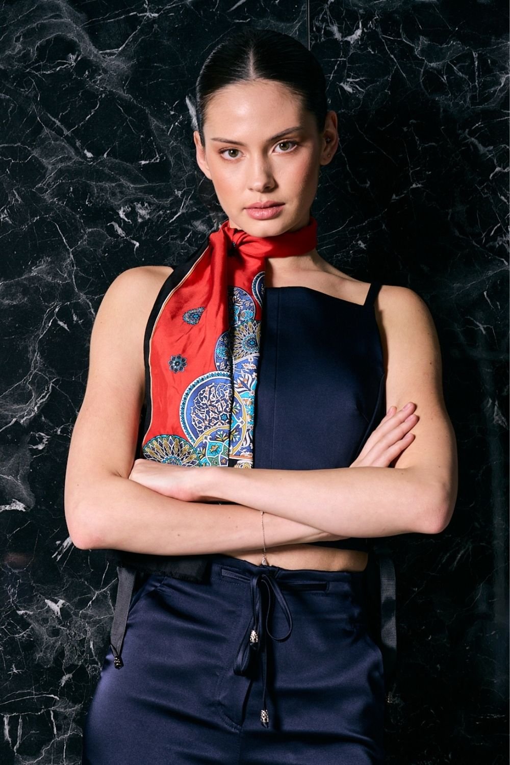 Rafael Fernè-Chole Lacivert Üst-Crop Top-2-roqelvaxirum.shop