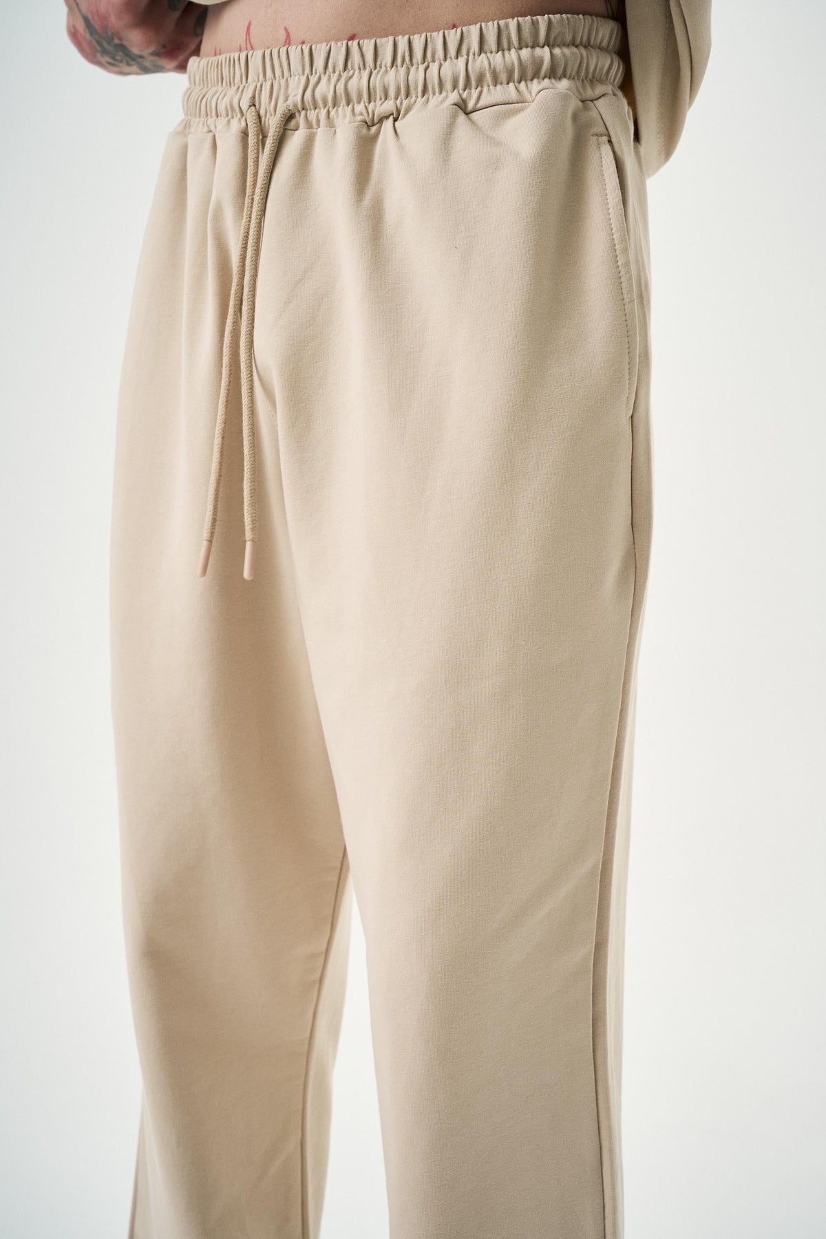 Erkek Basic Baggy Eşofman Altı Bej
