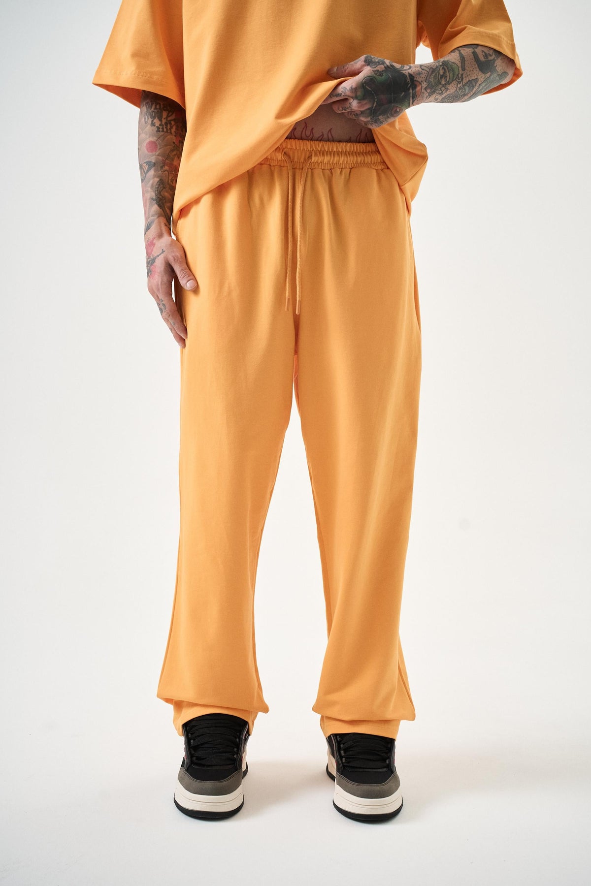 Erkek Basic Baggy Eşofman Altı Oranj