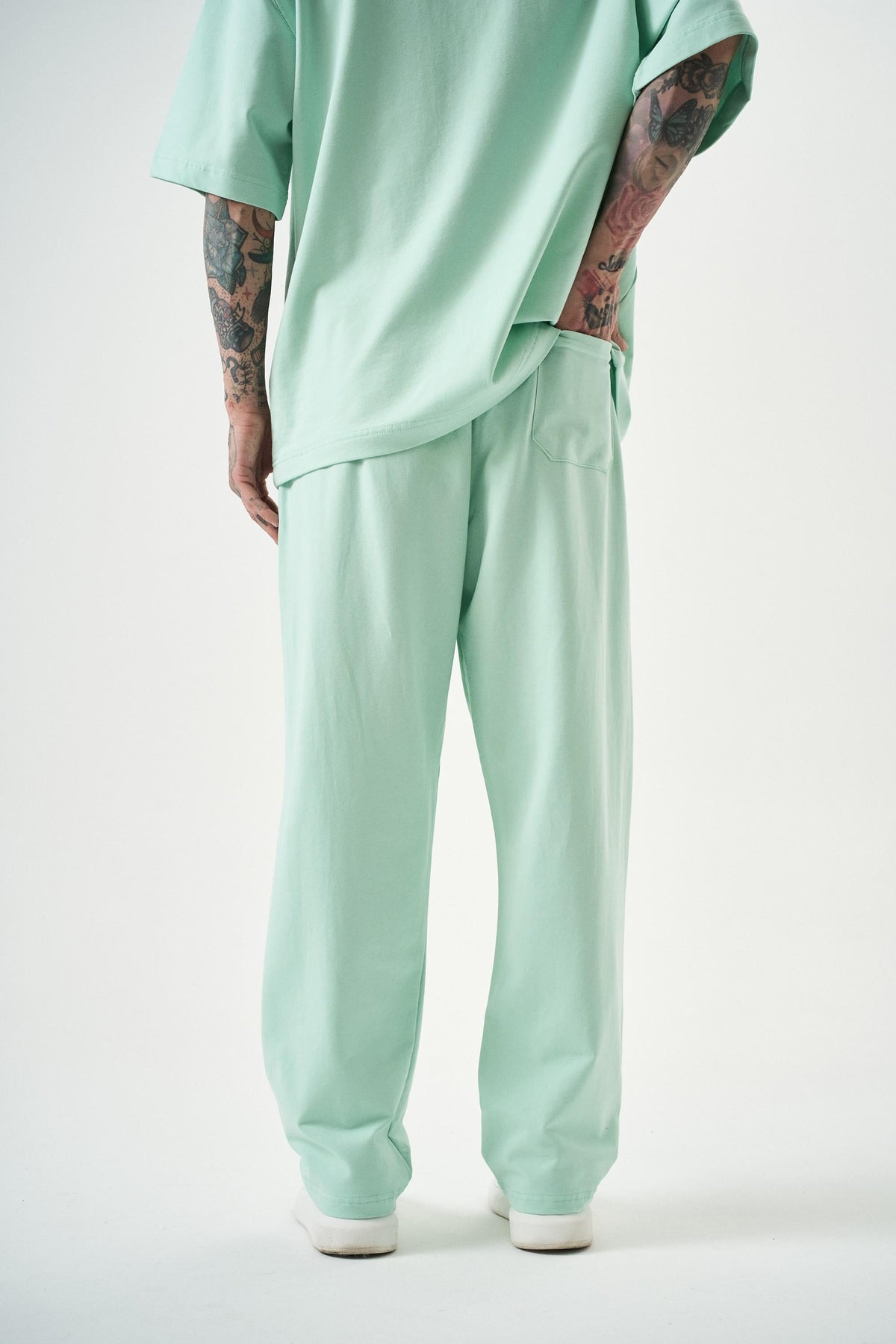 Erkek Basic Baggy Eşofman Altı Su Yeşili