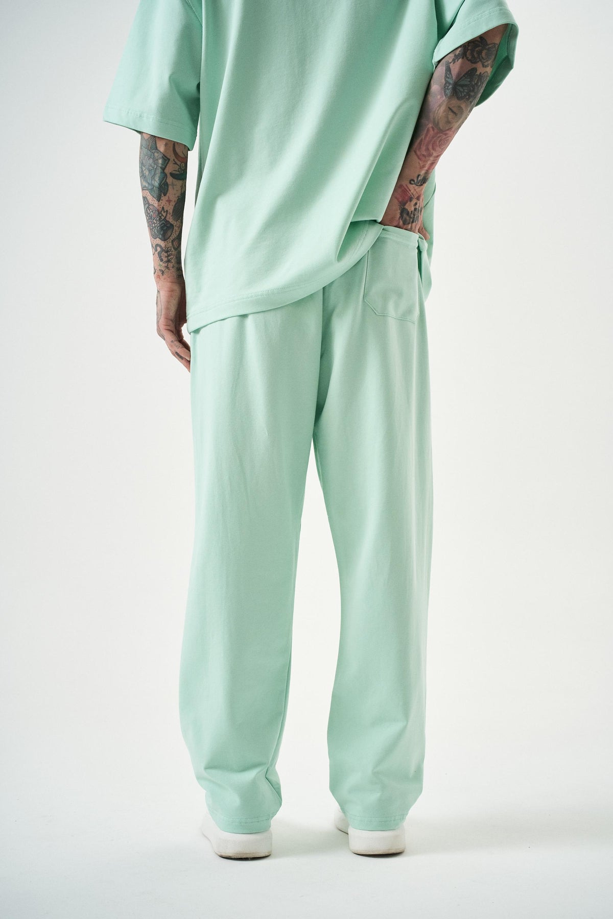 Erkek Basic Baggy Eşofman Altı Su Yeşili