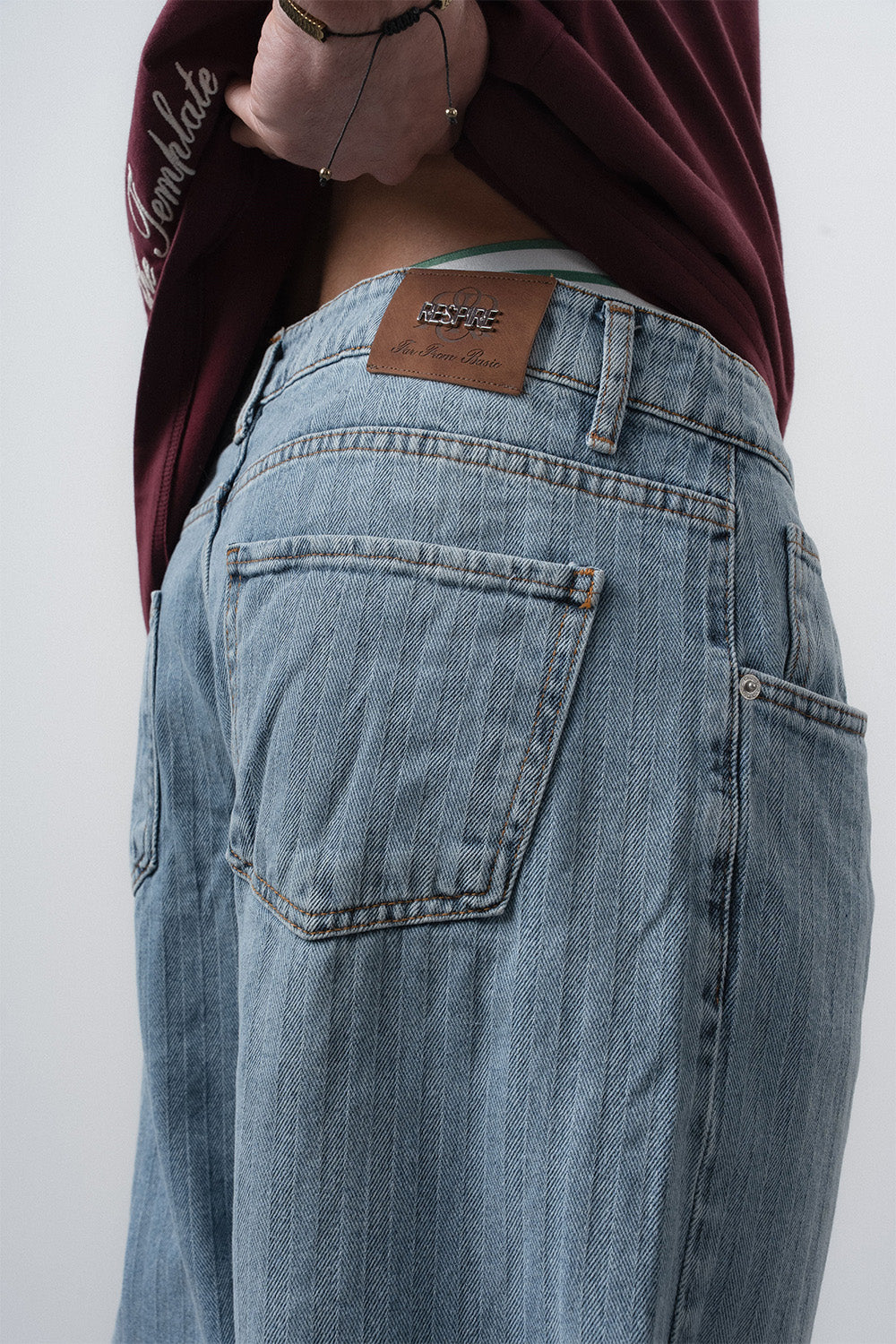 Respire-Erkek Desenli Baggy Jean Açık Mavi-Kot Pantolon-5-roqelvaxirum.shop