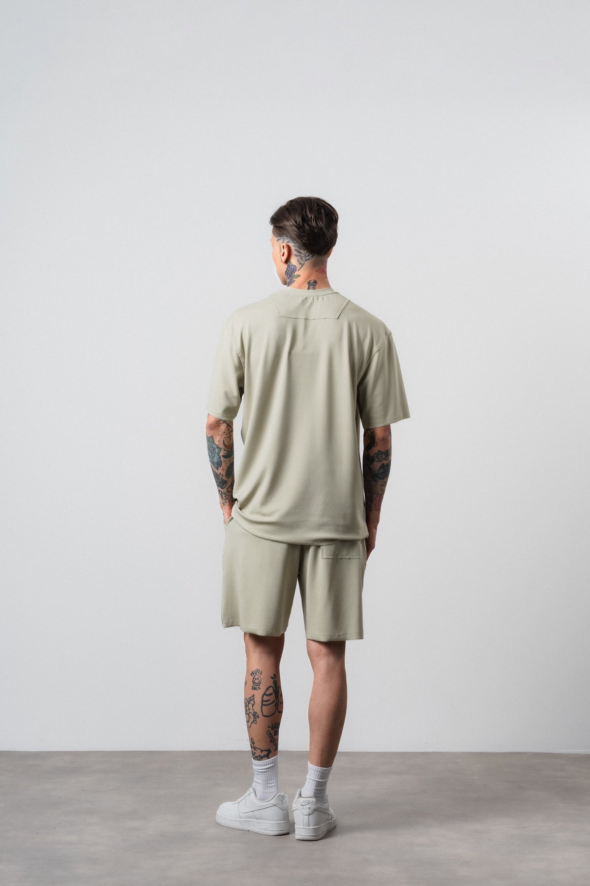 Erkek Far From Basic Baskılı Regular Fit T-Shirt Şort Takım Yeşil