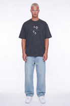 Erkek Ffb Nakış Detaylı Oversize T-Shirt Füme