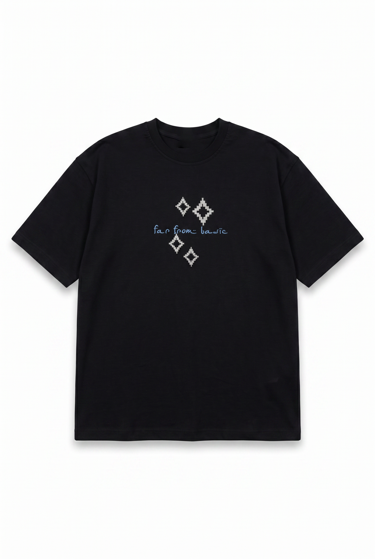 Erkek Ffb Nakış Detaylı Oversize T-Shirt Siyah