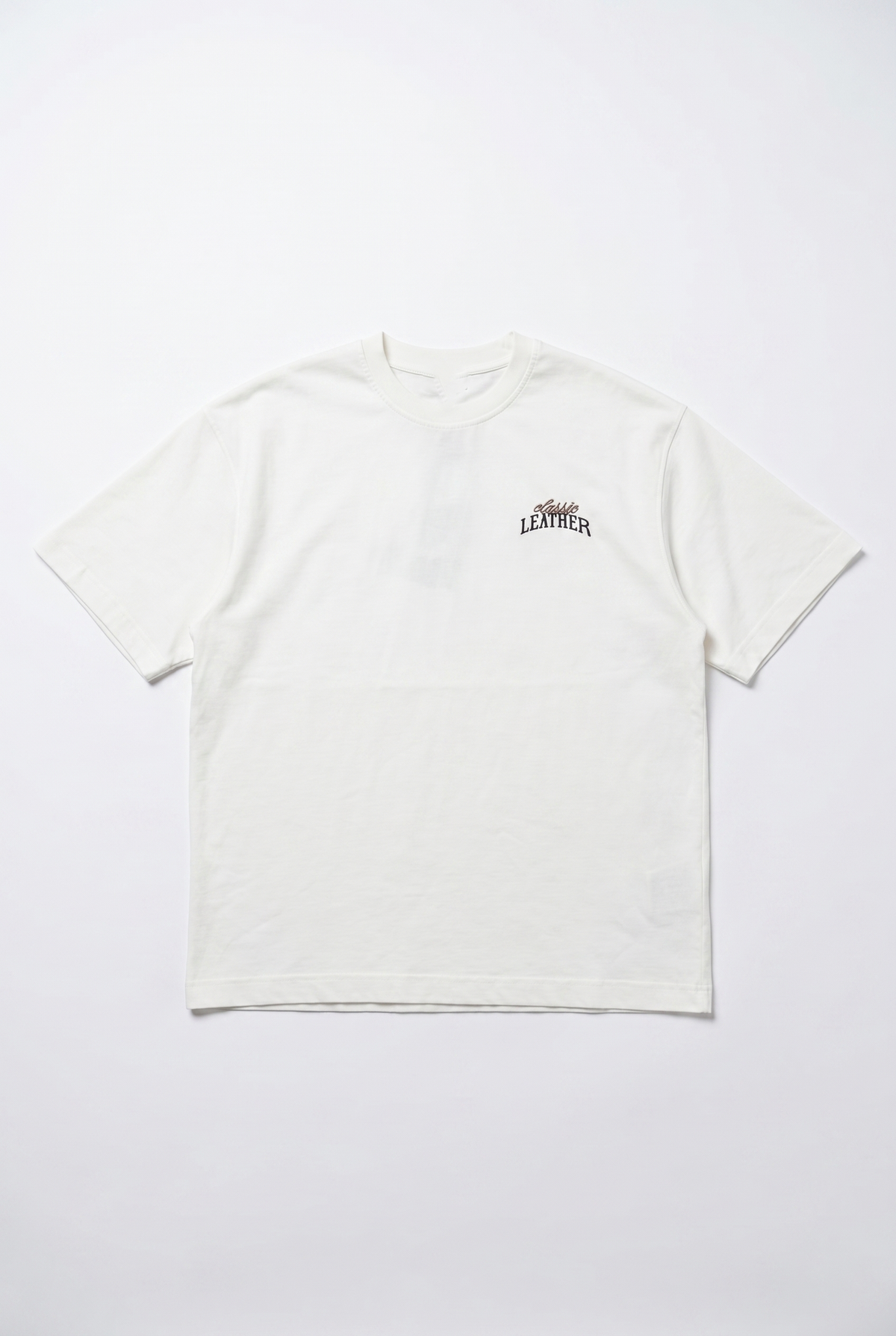 Erkek Leather Baskılı Oversize T-Shirt Ekru