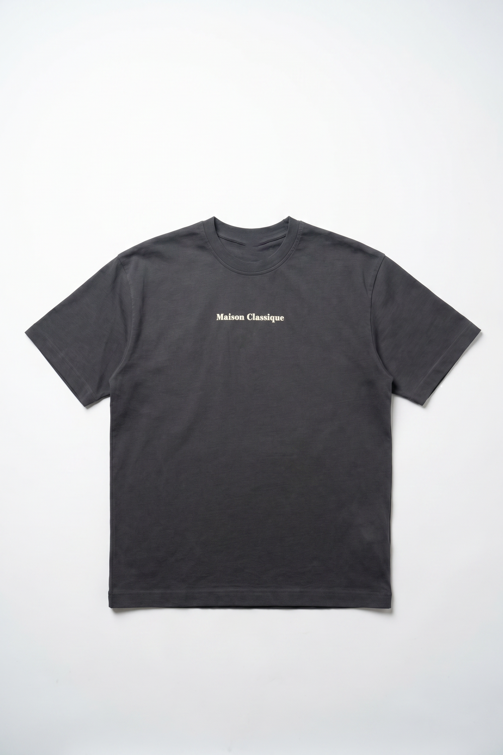 Erkek Maison Baskılı Oversize T-Shirt Füme