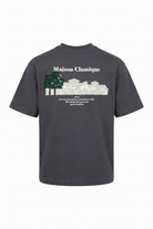 Erkek Maison Baskılı Oversize T-Shirt Füme