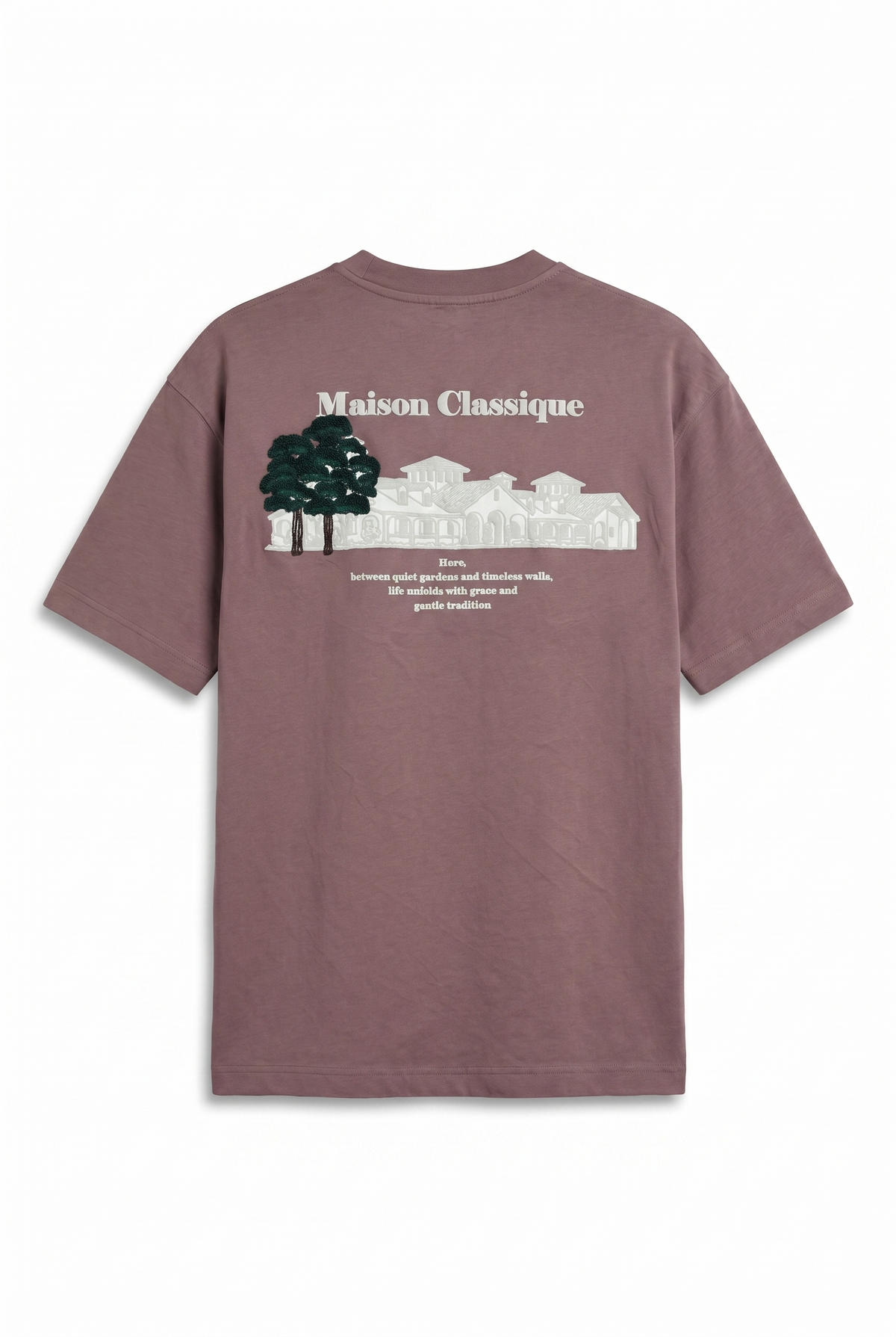 Erkek Maison Baskılı Oversize T-Shirt Kahve