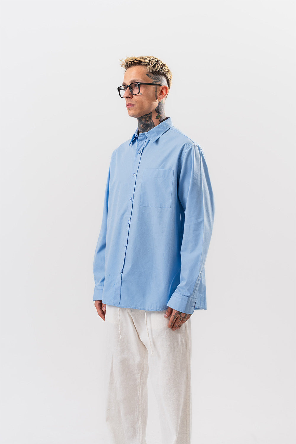 Respire-Erkek Poplin Oversize Gömlek Bebe Mavi-Gömlek-2-roqelvaxirum.shop