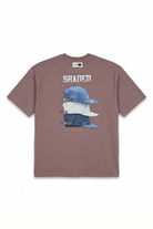 Erkek Shaded Baskılı Oversize T-Shirt Kahve