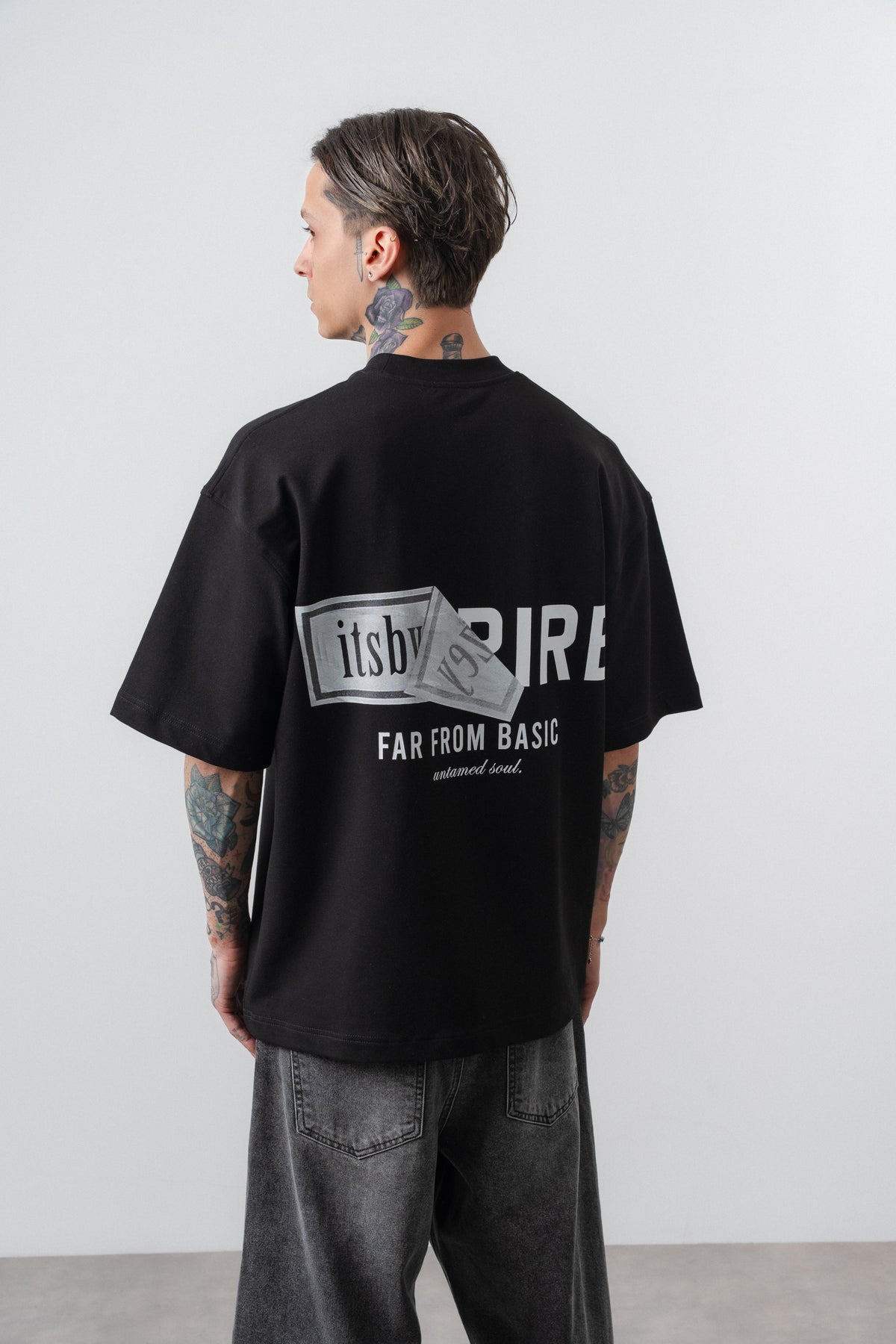 Erkek Respire X Itsbyzey Baskılı Oversize T-Shirt Siyah