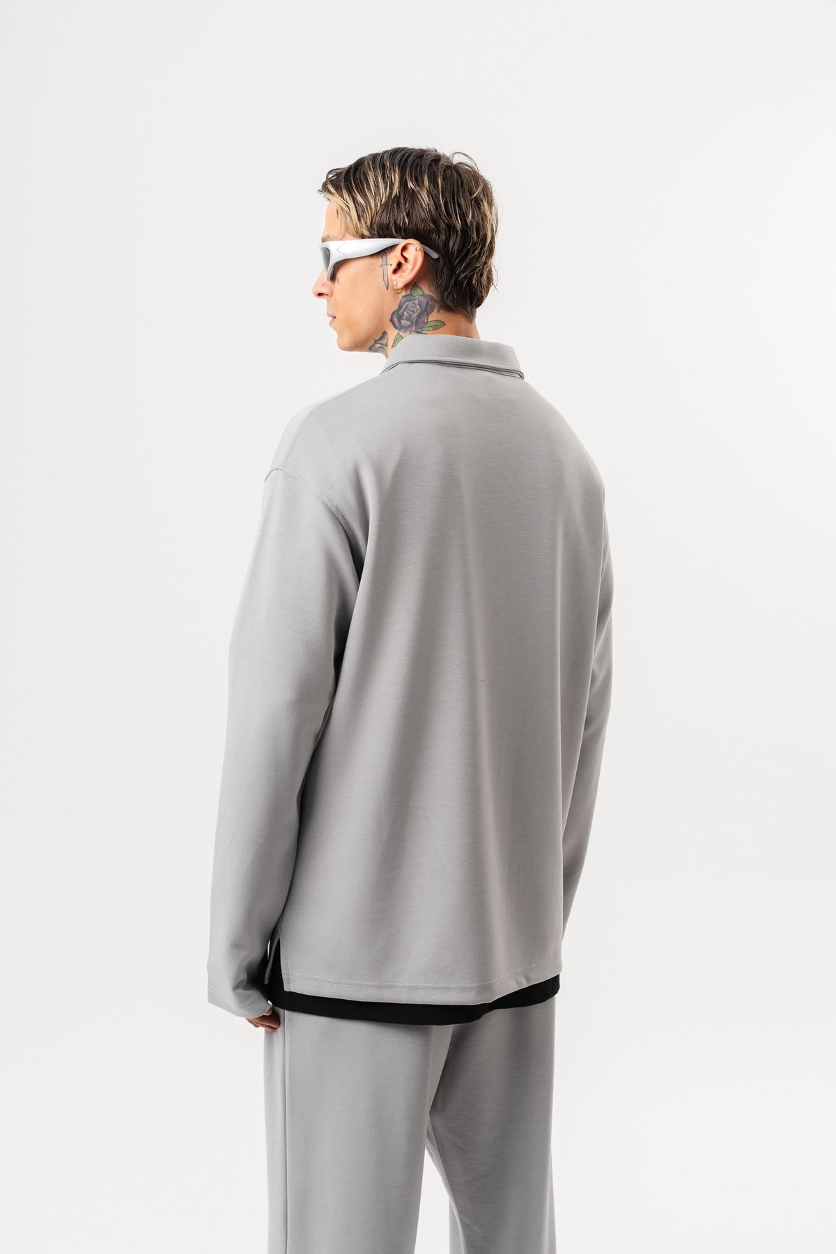 Erkek Yarım Fermuarlı Modal Sweatshirt Gri