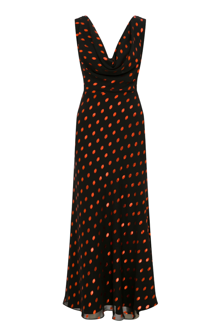 Roccie-Elsie Draped Chiffon Maxi Dress-Elbise-1-roqelvaxirum.shop