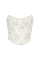 Roccie-Ophelia Crystal Embellished Strapless Lace Corset-Büstiyer-1-roqelvaxirum.shop
