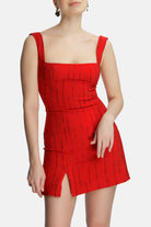 Roccie-Viola Crystal Embellished Mini Dress-Elbise-2-roqelvaxirum.shop
