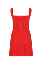 Roccie-Viola Crystal Embellished Mini Dress-Elbise-5-roqelvaxirum.shop